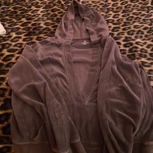 Old navy brown velvet sweater/hoodie